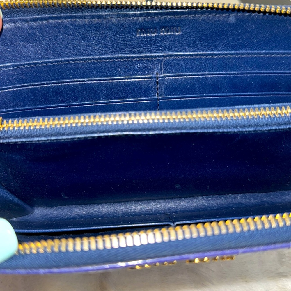 Miu Miu Croc Embossed Leather Zip Around Continental Wallet with COA - Picture 9 of 13